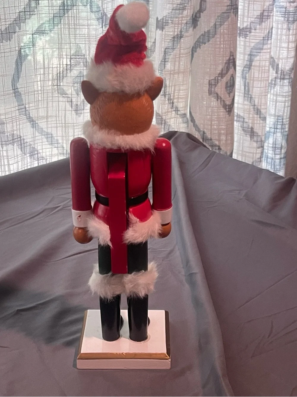 Target Red and Black Cat Nutcracker Figurine with White Trim